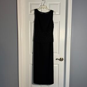 NWT Pride & Joy Vintage Black Beaded Dress Midi‎ Formal Y2K Cocktail Glam
